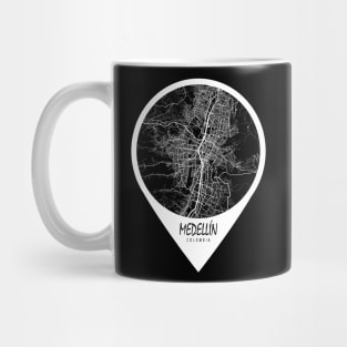 Medellin, Colombia City Map - Travel Pin Mug